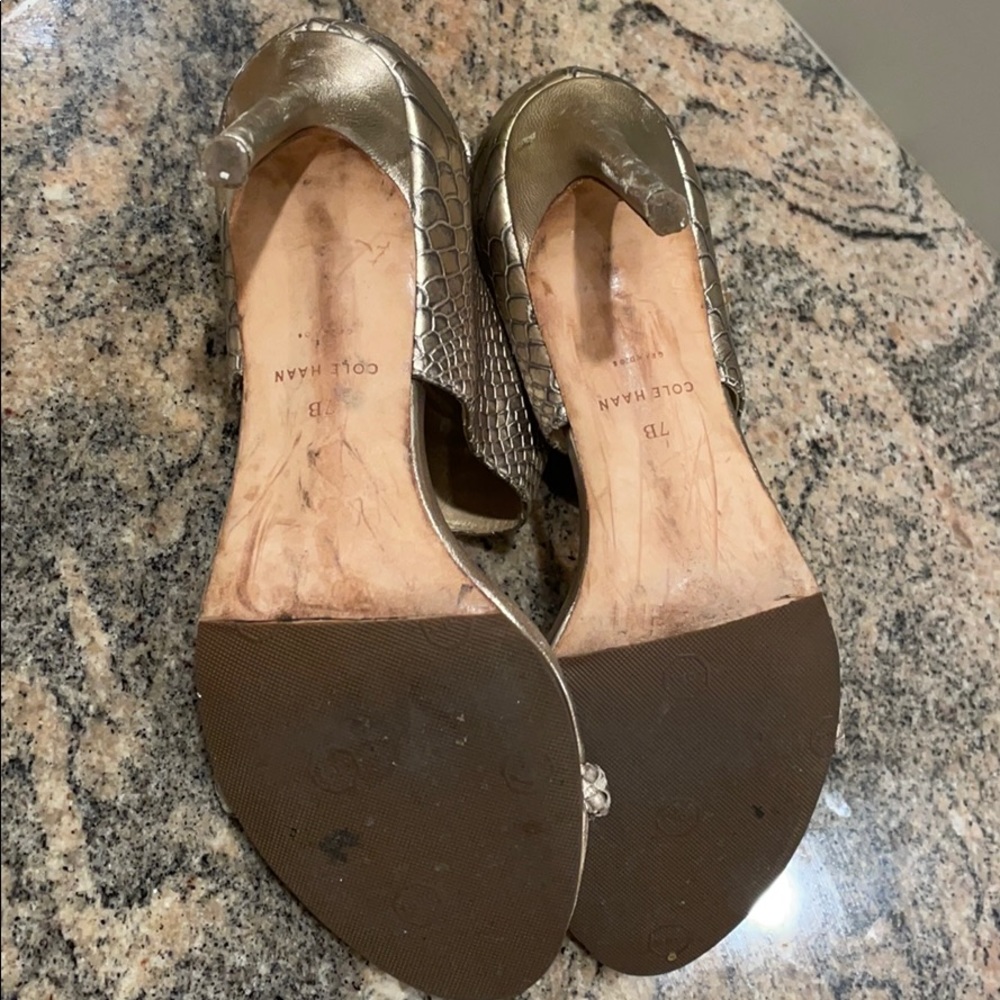 Cole Haan Snake Pattern Leather Sandals - Picture 7 of 8